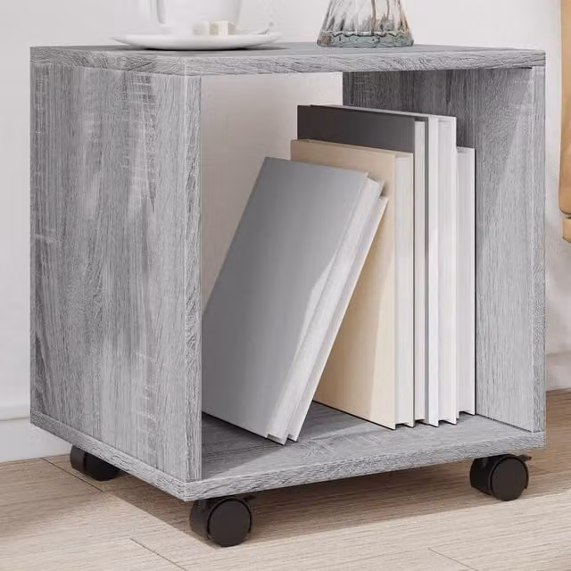 Berkfield Home vidaXL Rolling Cabinet in Grey Sonoma, W/D/H: 37 x 33 x 42.5 cm – 1