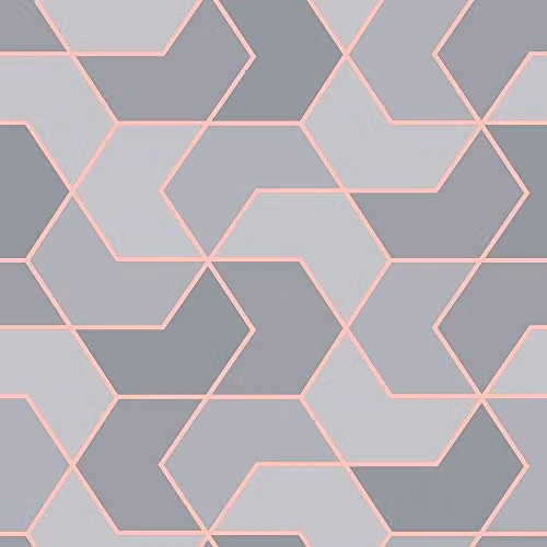 Rasch Modern Geometric Abstract Wallpaper in Grey and Gold – 1