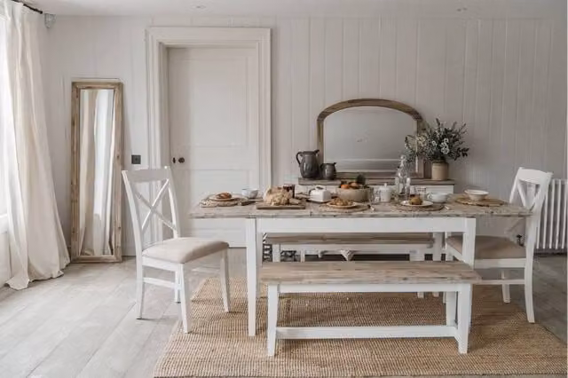 Statement Furniture Florence Extendable Rectangular Kitchen Dining Table in White – 1