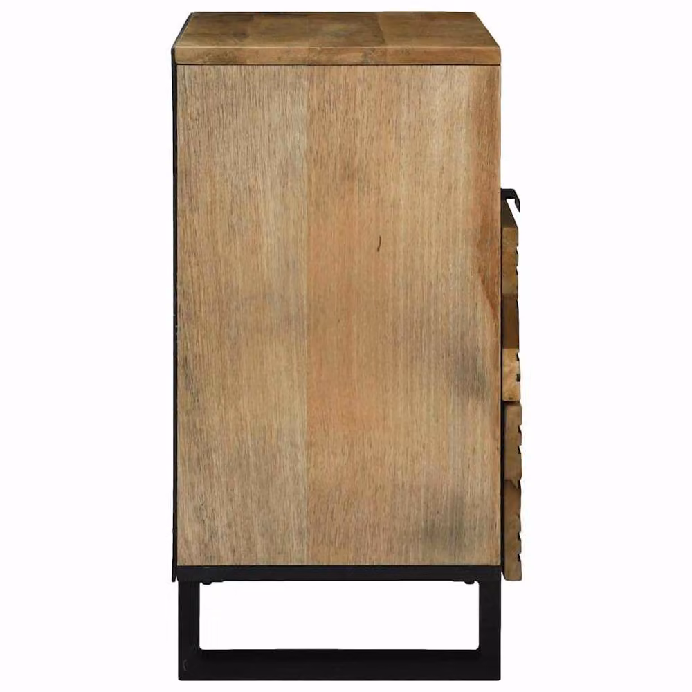 Berkfield Home Modern Bedside Cabinet in Brown Solid Mango Wood, W/D/H: 50 x 33 x 60 cm – 3