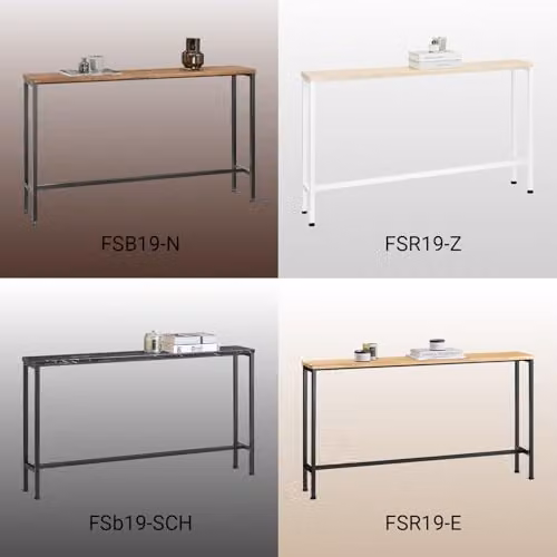 SoBuy Industrial Narrow Console Table for Hallway, Living Room or Home Office, Brown and Black, W: 120 cm, D: 20 cm, H: 65 cm – 5