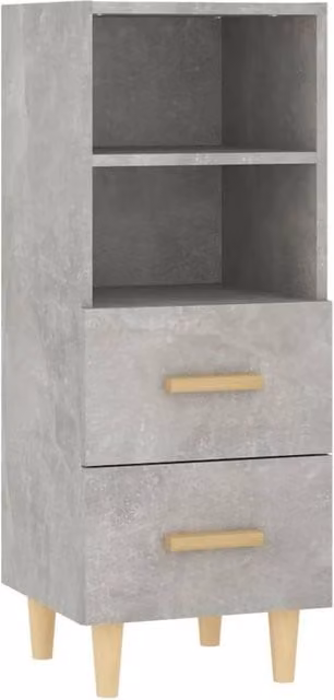 Berkfield Home Sideboard in Concrete Grey, Engineered Wood, W/D/H: 34.5 x 34 x 90 cm