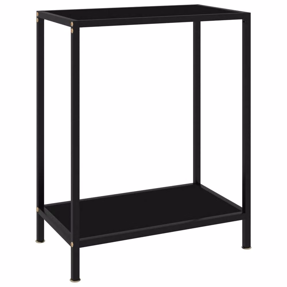 Berkfield Home Modern Black Console Table with Tempered Glass, W/D/H: 60 x 35 x 75 cm – 2