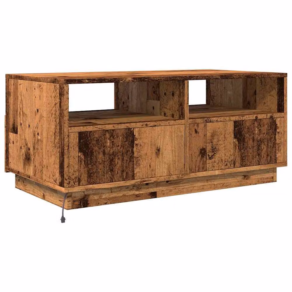 Berkfield Home Modern Rectangular Coffee Table with LED Lights in Brown, W/D/H: 90 x 49 x 40 cm – 5
