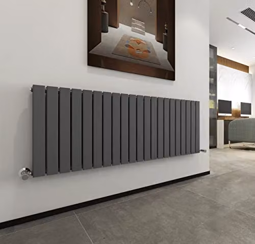 MCC Direct Designer Flat Panel Double Radiator, Anthracite Grey, W: 142.8 cm, H: 60 cm