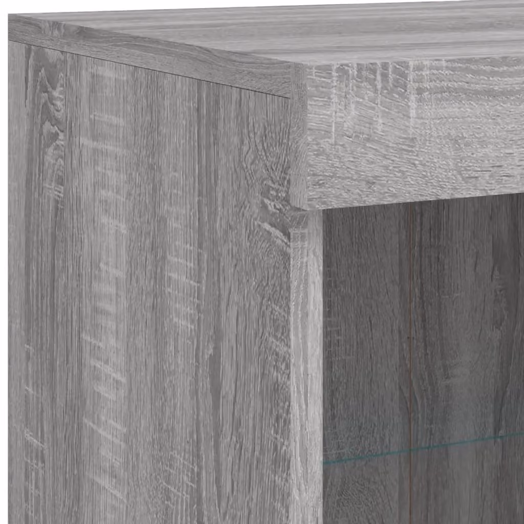 Berkfield Home Modern Grey Sonoma Sideboard with Integrated LED Lights W: 81 cm, D: 37 cm, H: 100 cm – 6