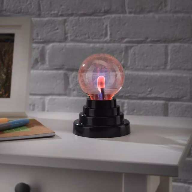Menkind RED5 Battery Operated Mini Dynamic Plasma Ball Interactive Table Lamp in Black, H 15.0 cm x W 7.62 cm x D 7.62 cm – 1