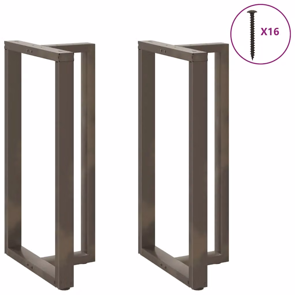 Berkfield Home T-Shaped Bar Table Legs, 2 Piece Set, Black Matt Steel, W: 60 cm, D: 35 cm, H: 110-111 cm – 2