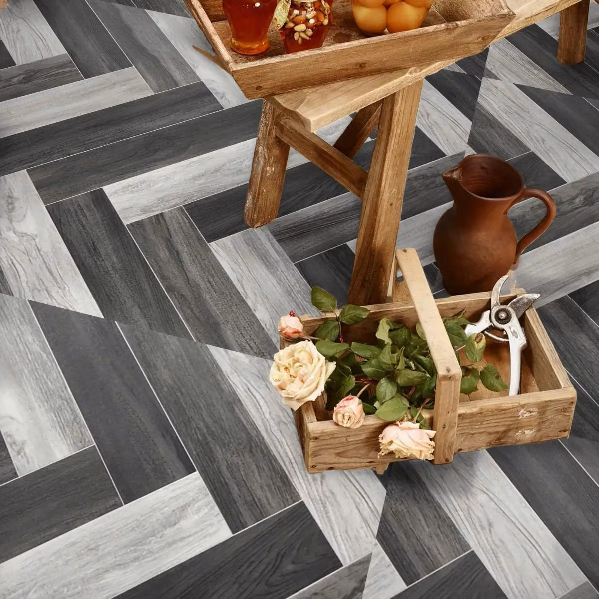Vinyl Flooring UK Grey Rustic Wood Effect Foam Backed Plank Vinyl Flooring, Thickness: 2.3 mm, W/D/H: 300 x 400 cm – 5
