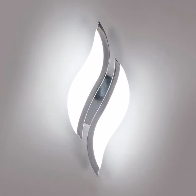 Goeco Modern LED Up and Down Wall Light in Silver and White with 12W Cool White 6500K Acrylic and Aluminium Finish