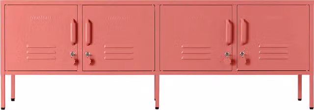 Mustard Made The Standard Freestanding Metal Storage Cabinet in Pink, H 162 x W 57 x D 40 cm – 1