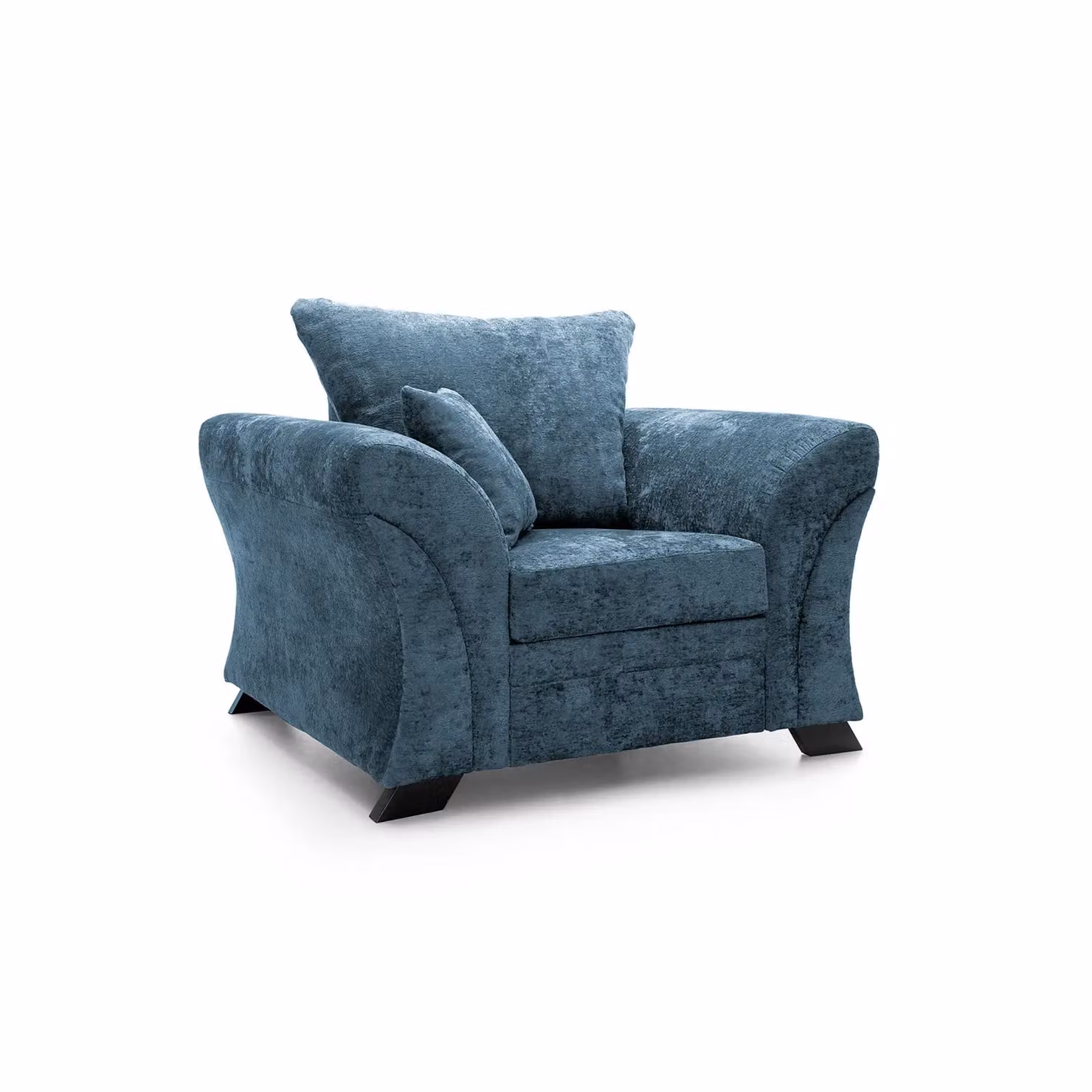 Abakus Direct Farrow Armchair in Blue Crushed Chenille Fabric – 2