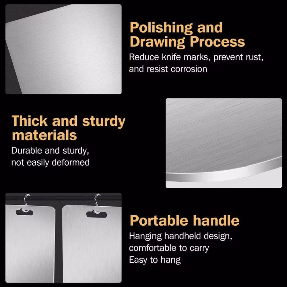 SPETLEK Double-Sided Reversible Titanium Cutting Board, Silver, W: 34 cm, D: 23 cm – 4