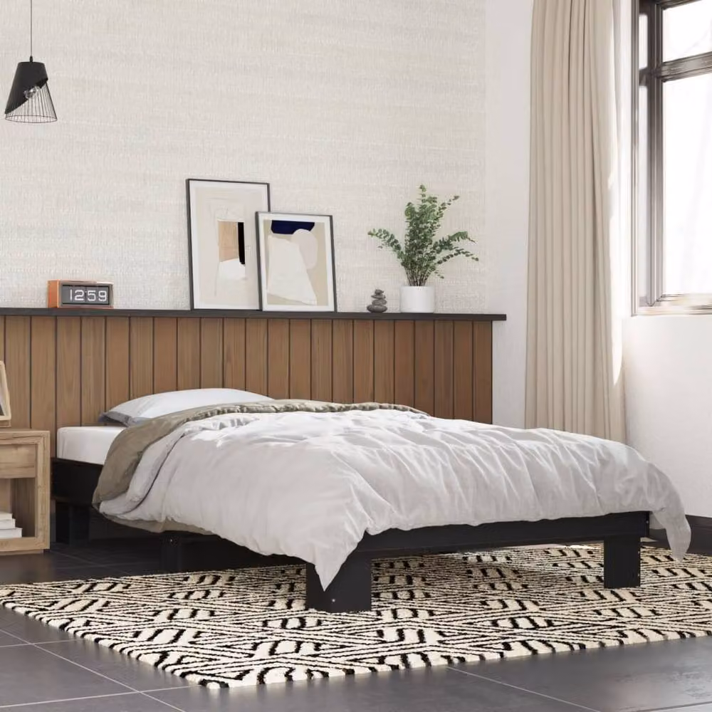 Berkfield Home Small Single Bed Frame in Black, W: 75 cm, L: 190 cm – 2