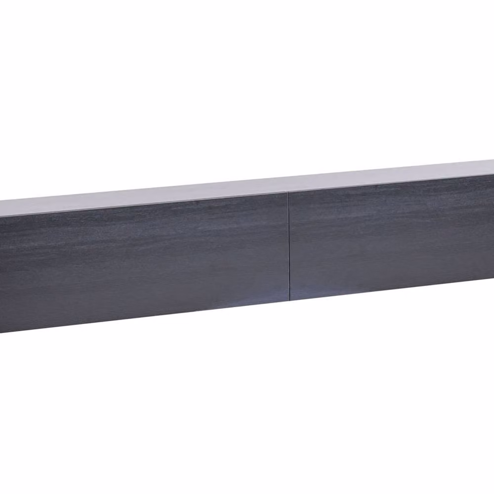 Wyld and Coco Black Wall-Mounted TV Stand with Two Hidden Cabinets – 2
