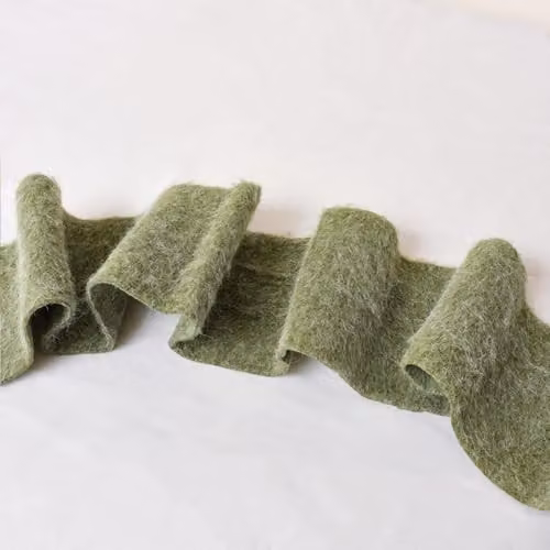 Melody Maison Green Wool Table Runner