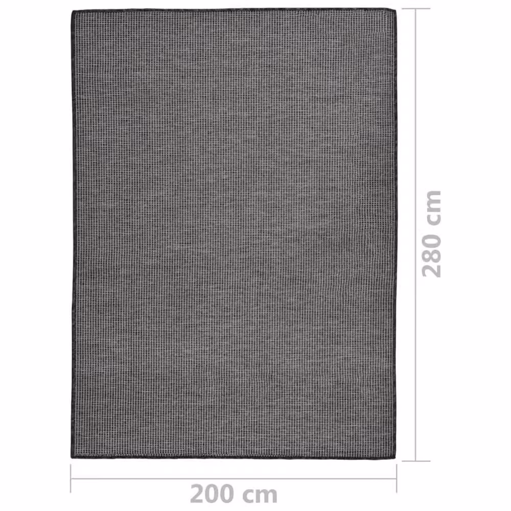 Berkfield Home Grey Outdoor Flatweave Round Rug, Diameter: 200 cm