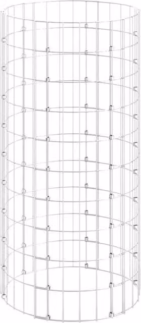 Berkfield Home Circular Gabion Pole Galvanised Steel Column in Silver, Diameter: 50 cm, Height: 100 cm