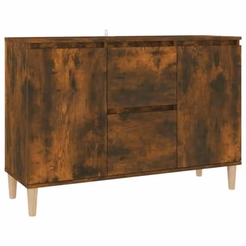 vidaXL Minimalist Sideboard in Smoked Oak, Brown Engineered Wood, W/D/H: 103.5 x 35 x 70 cm