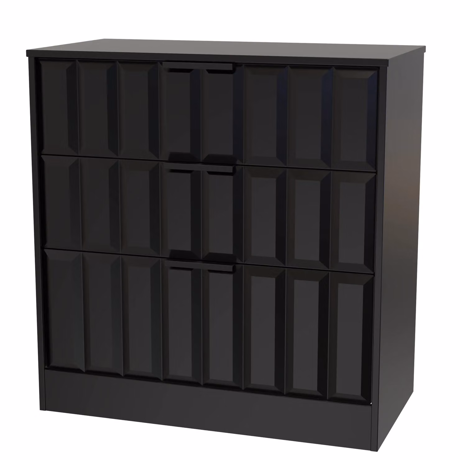Ready Assembled 2 U Seattle 3 Drawer Deep Chest in True Black – 2