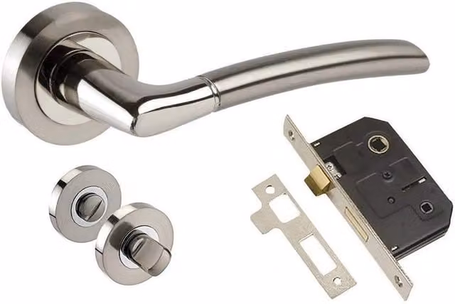 Golden Grace Chrome Bathroom Door Handle Pack