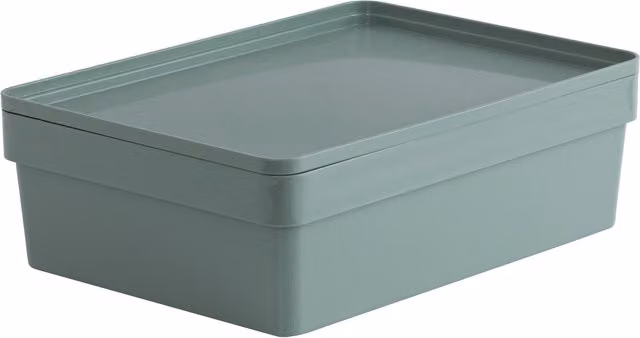 Wham Opaque A4 Plastic Document Box in Sage Green/Grey