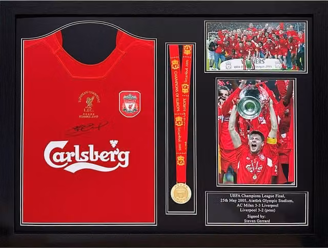 Allstarsignings Steven Gerrard Signed and Framed 2005 Liverpool Red Shirt