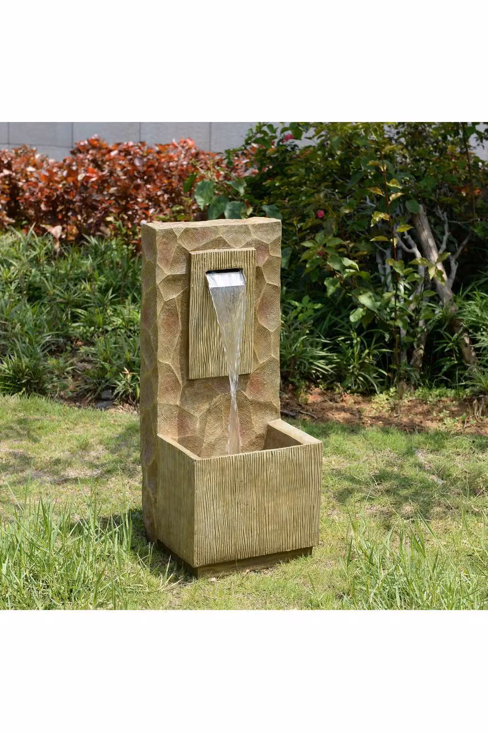 Teamson Home Brown Spa-Style Outdoor Waterfall Cascade Fountain with LED Lighting, Height: 81 cm – 2