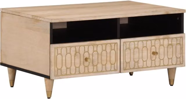 Berkfield Home Mango Wood Coffee Table in Brown, W: 80 cm, D: 54 cm, H: 40 cm