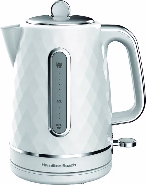 Hamilton Beach Diamond Textured Kettle, White, 1.7 l
