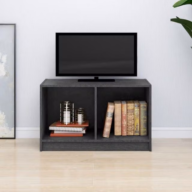 Berkfield Home Modern Grey Solid Pinewood TV Cabinet W/D/H: 70 x 33 x 42 cm