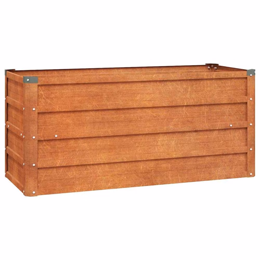 Berkfield Home Garden Raised Bed in Brown Corten Steel, W/D/H: 100 x 40 x 45 cm – 2