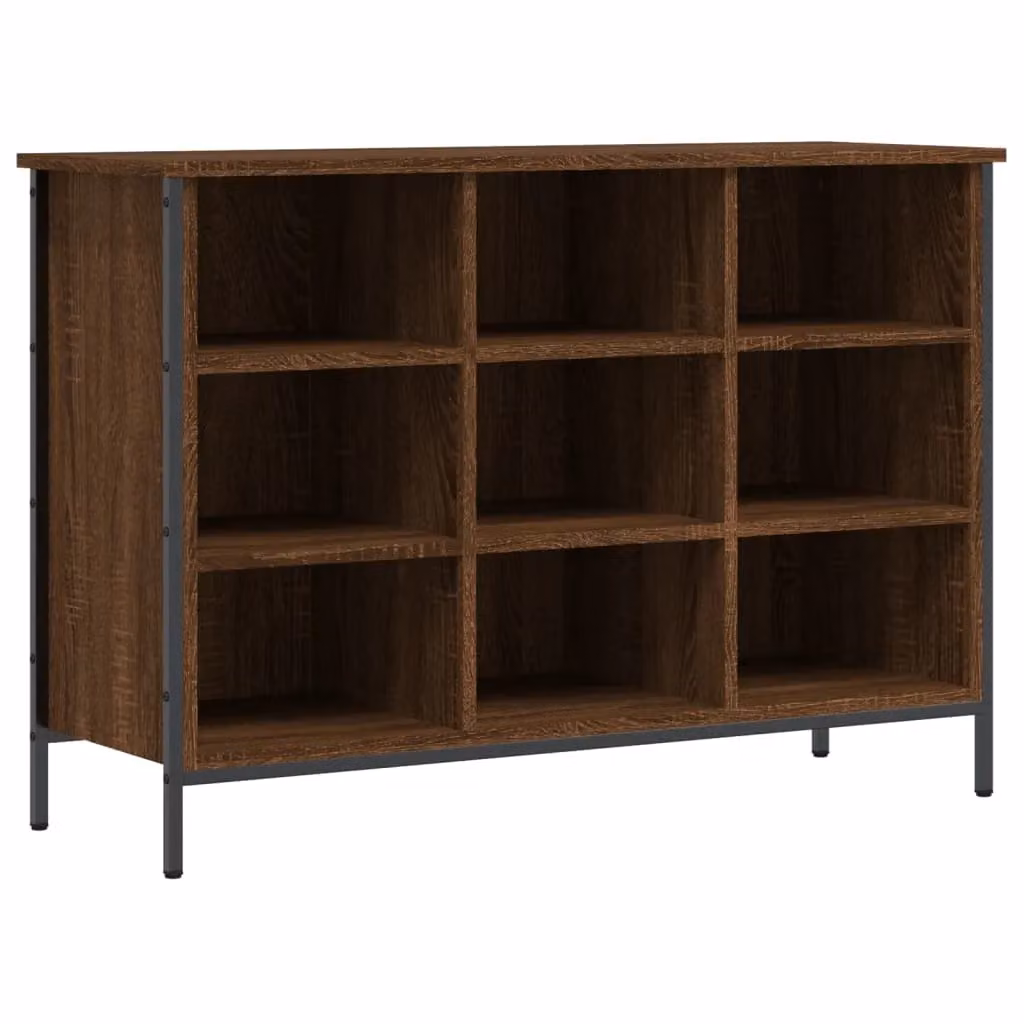Berkfield Home Brown Oak Shoe Cabinet with Integrated Seat, W/D/H: 100 x 35 x 70 cm – 2