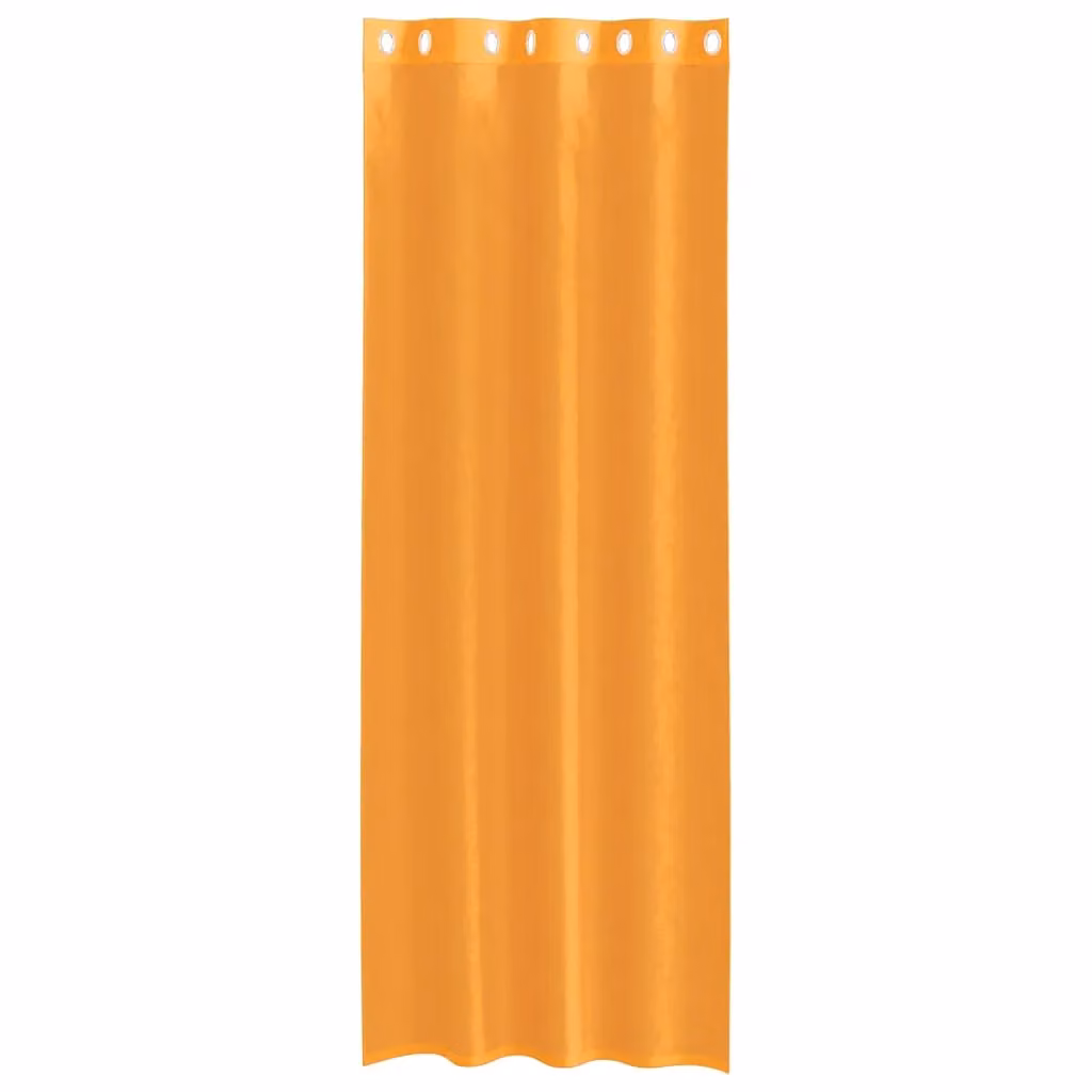 Berkfield Home Orange Voile Fabric Panel Curtains with Eyelets, 2 Pack, W: 140 cm, H: 300 cm – 2