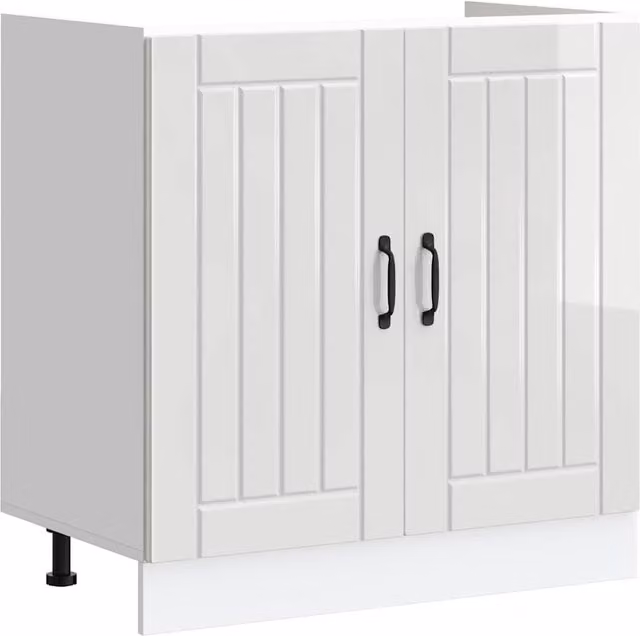 Berkfield Home Lucca Modern High Gloss White Sink Unit in MDF