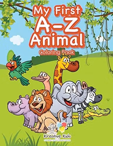 Kreative Kids My First A-Z Animal Colouring Book, Multicolour, W: 27.94 cm, H: 27.94 cm