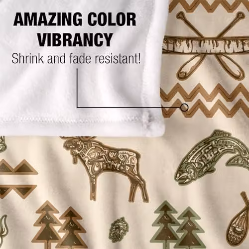 JQ Licensing Lodge Cabin Silky Touch Super Soft White Fleece Throw Blanket W: 152 cm, D: 127 cm – 2