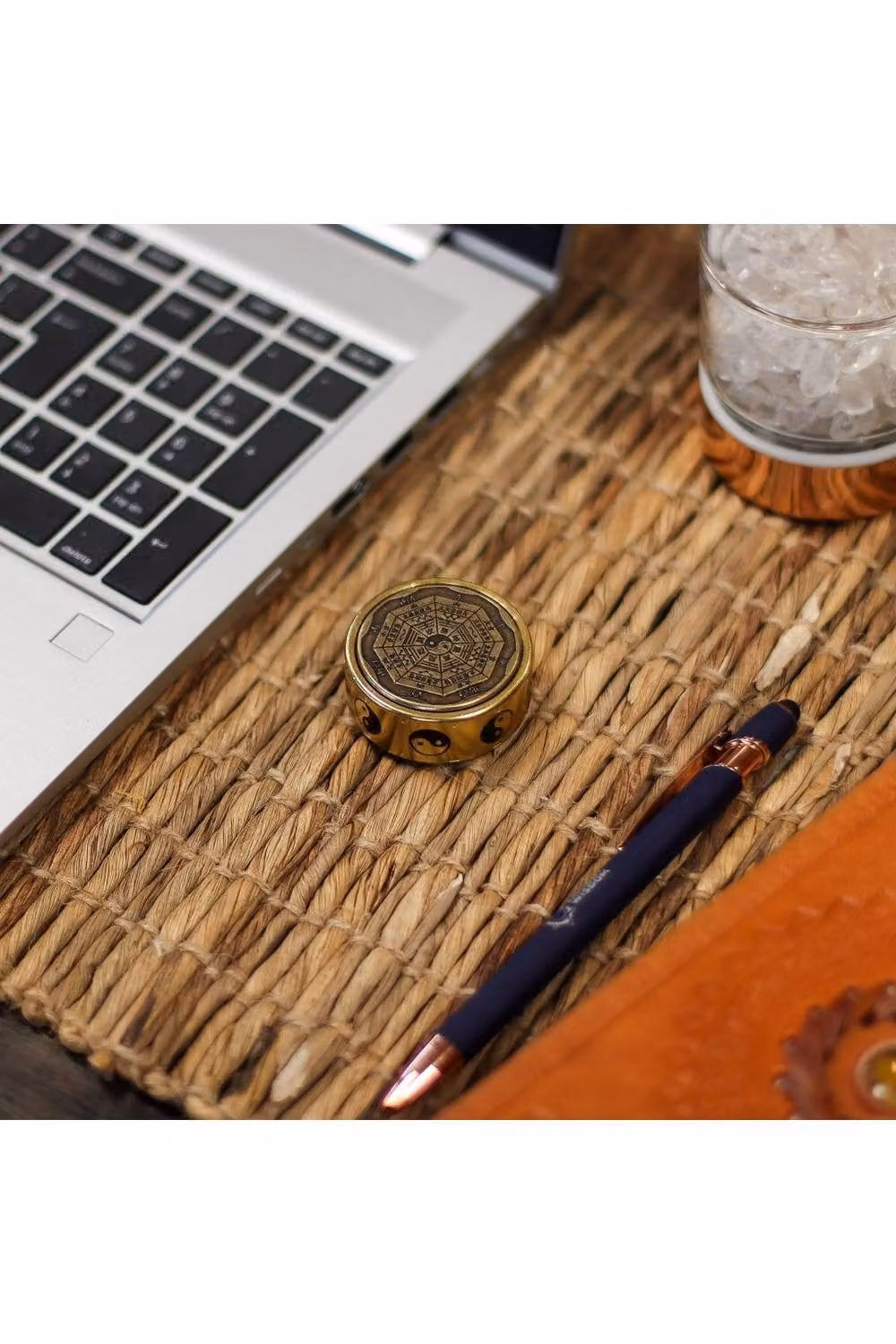 KDMD Feng Shui Fortune Bagua Energy Disc in Gold Metal for Tabletop Balance and Clarity – 3