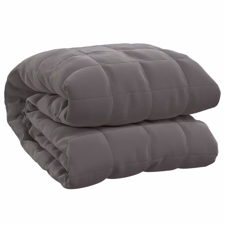 Berkfield Home Grey Weighted Blanket, W: 120 cm, D: 180 cm, 9 kg