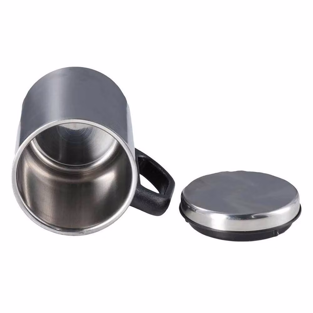 SPETLEK Silver Double Walled Stainless Steel Thermal Travel Mug with Lid, 350ml – 3
