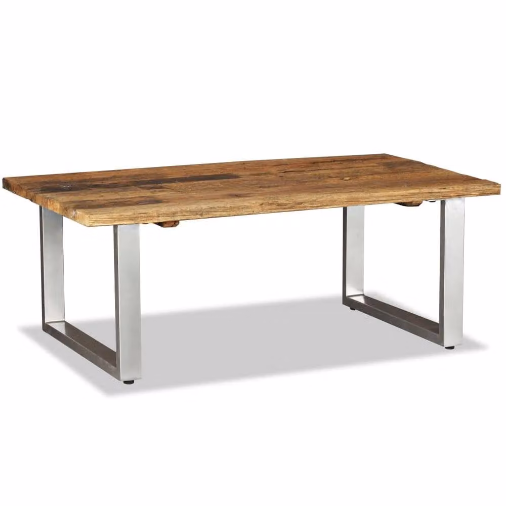 Berkfield Home Beautiful Coffee Table in Brown Solid Reclaimed Wood W/D/H: 100 x 60 x 38 cm – 1