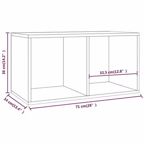 vidaXL Vinyl Storage Box in Grey Sonoma, W/D/H: 71 x 34 x 36 cm – 3