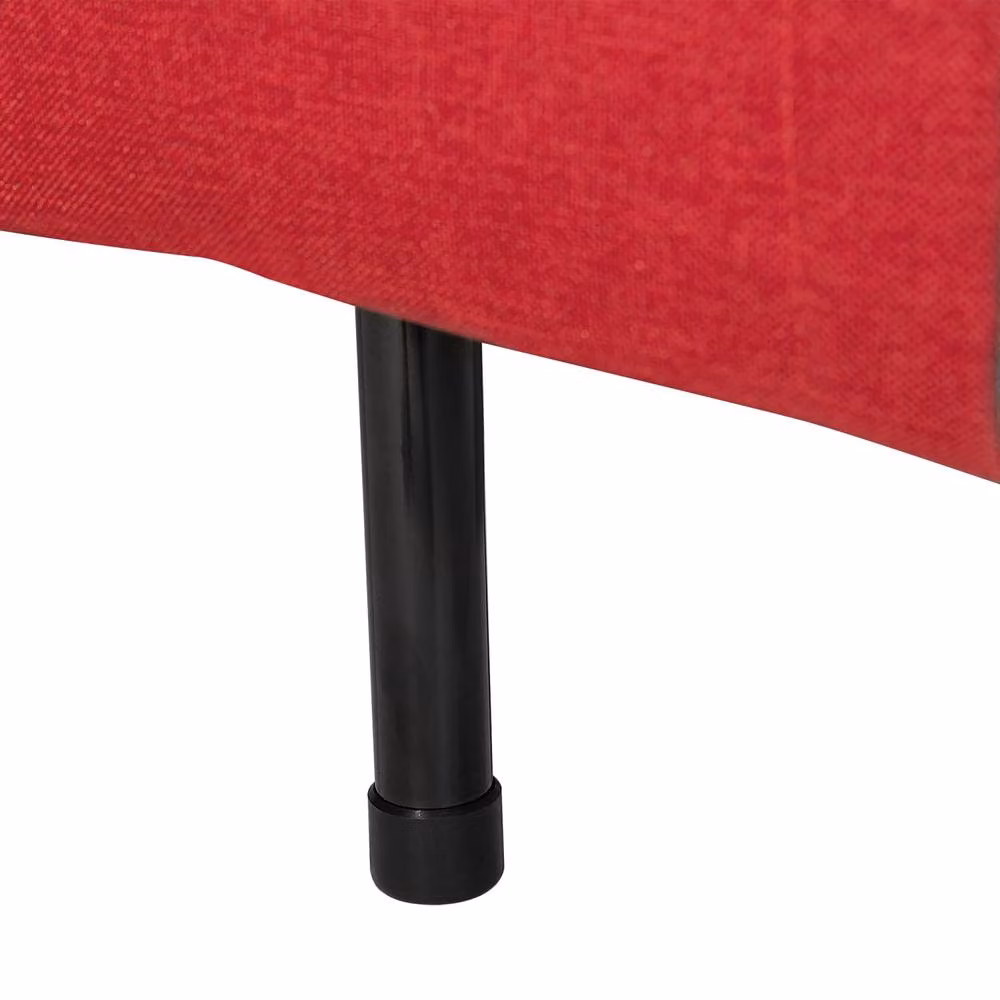 Wyld and Coco Red Fabric Single Sofa Bed with Metal Frame and Armrests – 7