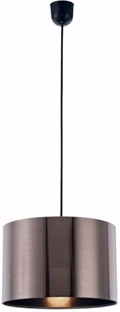 Dako Black Metal Cylinder Ceiling Pendant Light with E27 Fitting and Adjustable Suspended Design