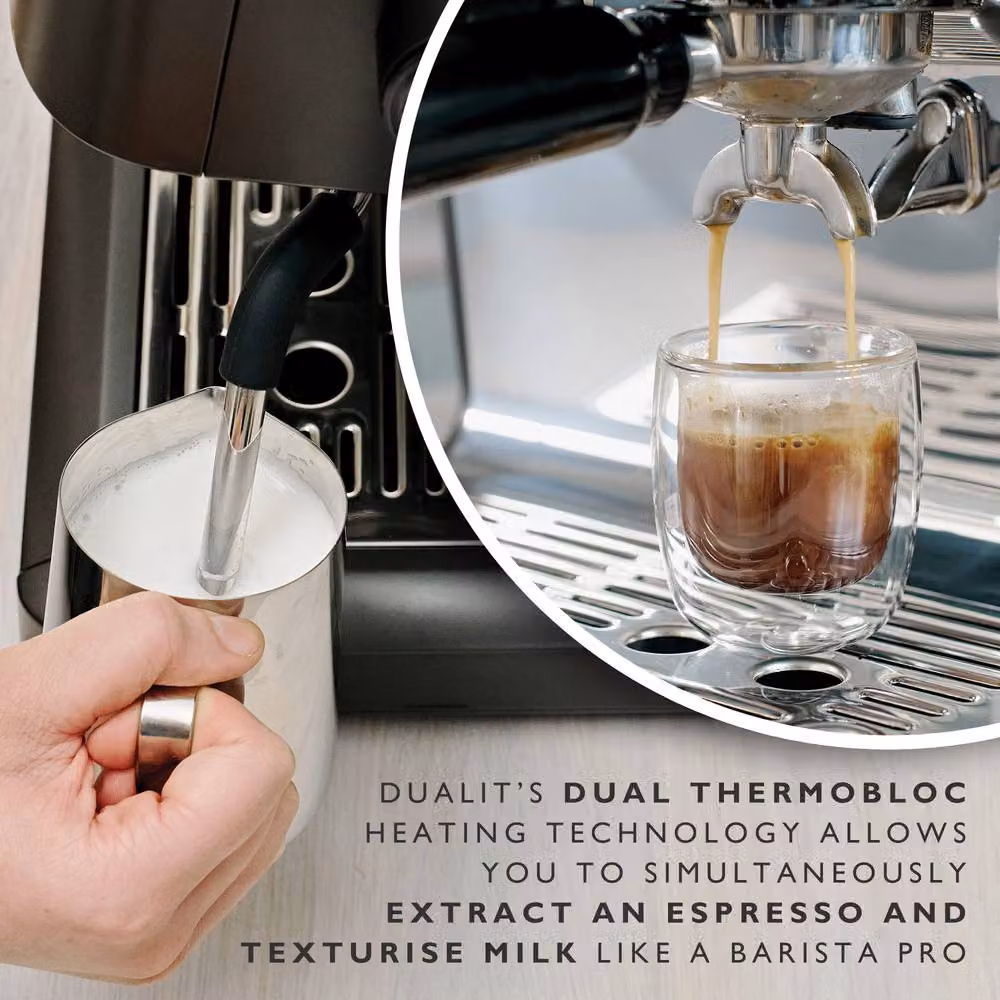 Dualit Espressivo Pro Espresso Coffee Machine with Built-In Burr Grinder in Grey – 3