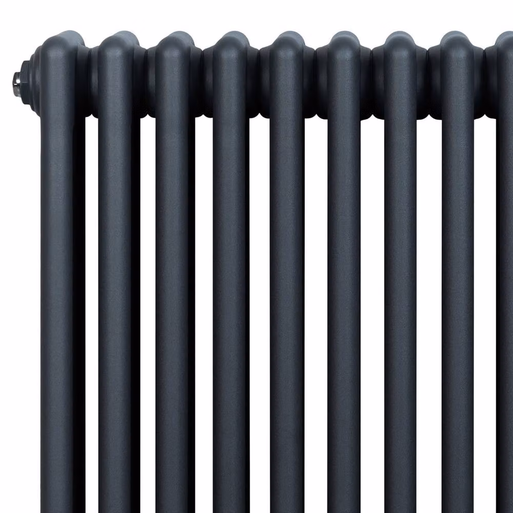 Monstershop Traditional 4 Column Steel Radiator in Anthracite Grey, H: 60.0 cm, W: 60.5 cm, D: 60.5 cm – 3