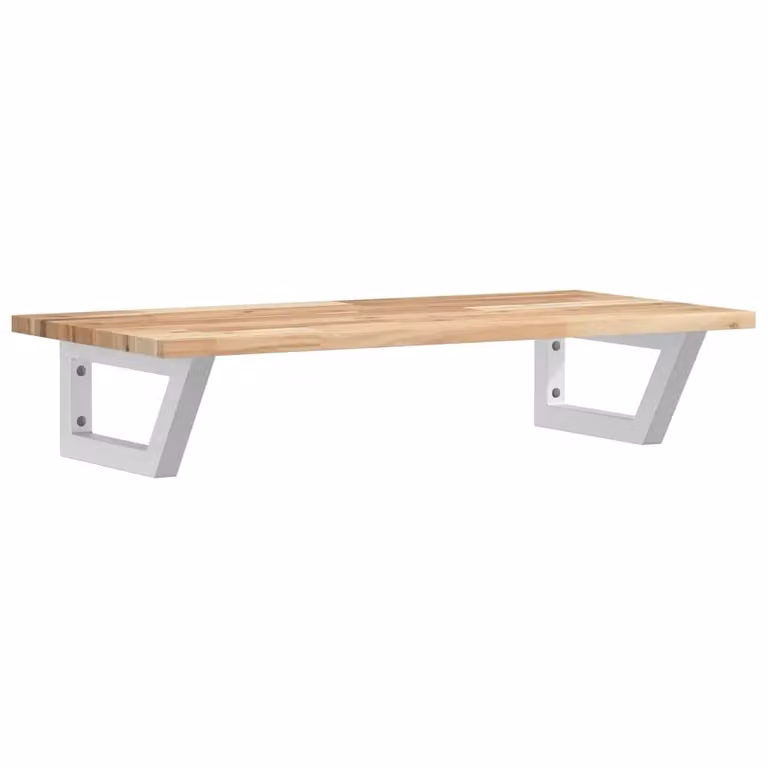 Berkfield Home Wall Mounted Basin Shelf in Brown Acacia Wood and Steel