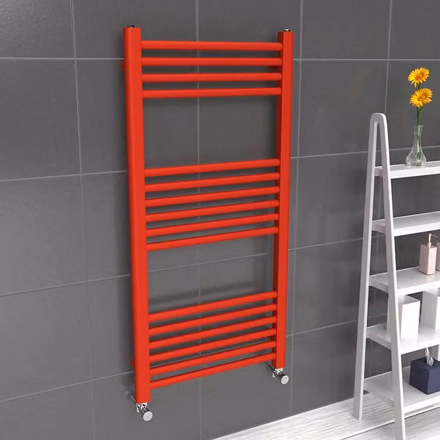 Lux Heat Coloured Towel Radiator in Poppy Red, W: 500 mm, H: 1000 mm