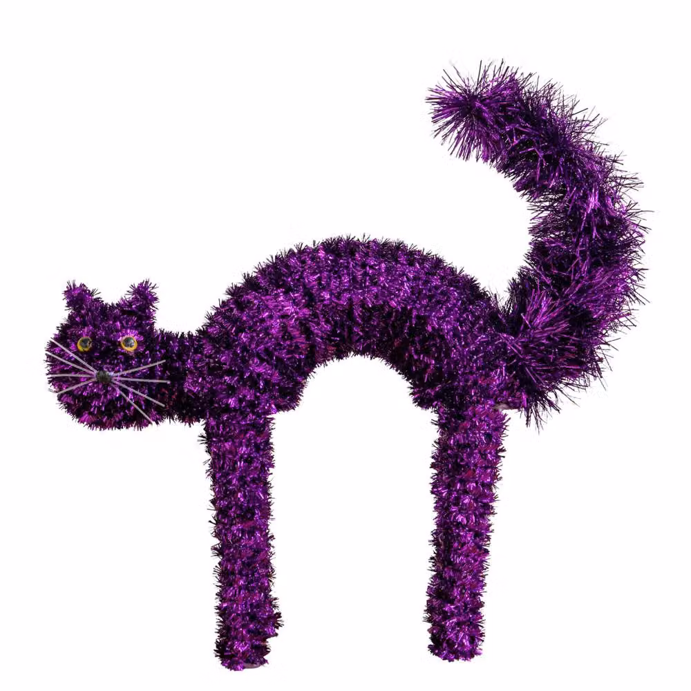 Samuel Alexander Standing Scaredy Cat Halloween Decoration, Purple, Height: 42 cm – 4
