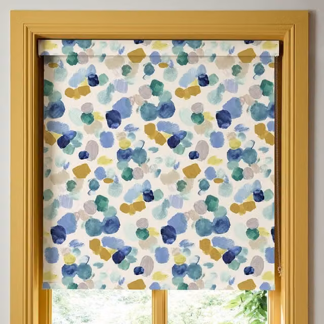 Wee Blue Bell Dreamer Cloud Made To Measure Blackout Roller Blind in Blue and Multicolour